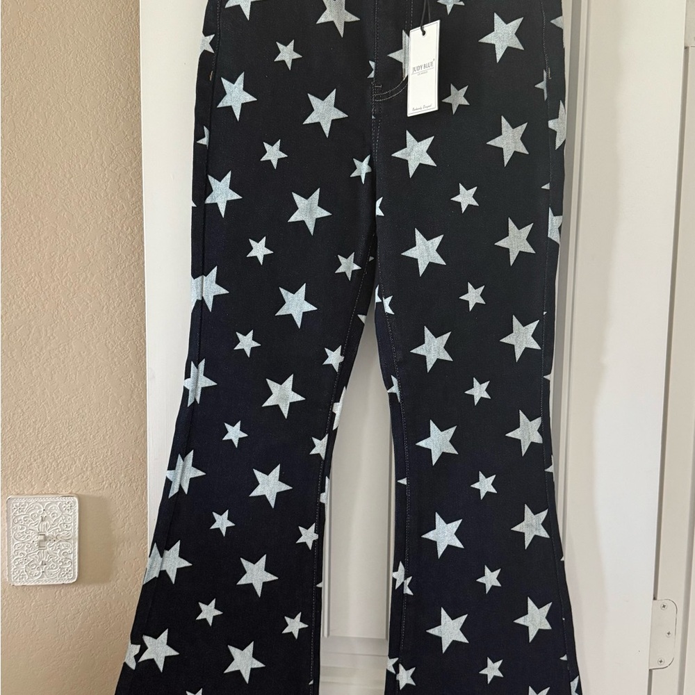 Judy Blue Black Star Flare Jeans